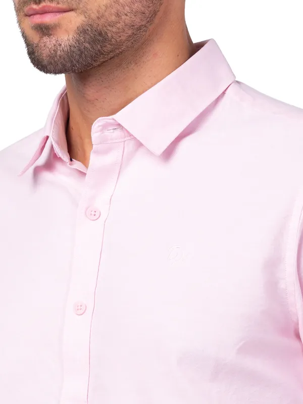 Being Human Clothing Men Slim Fit Collared Shirts-Pink