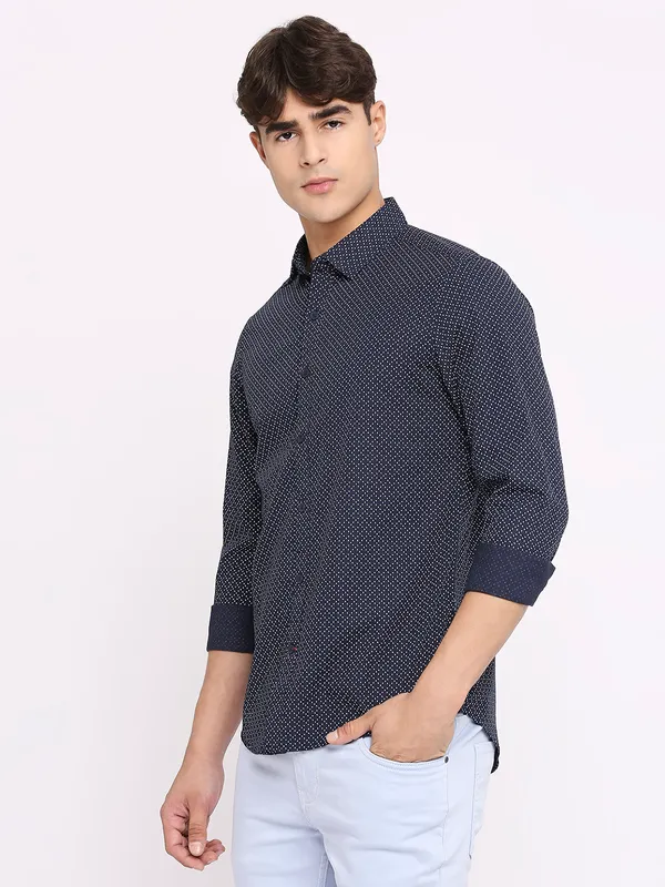 Being Human Men Slim Fit Shirts-Navy