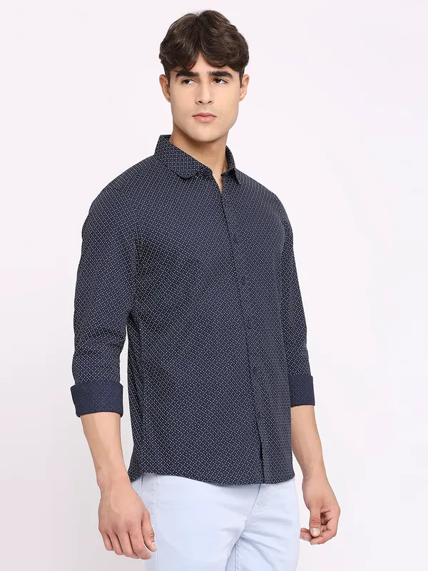 Being Human Men Slim Fit Shirts-Navy