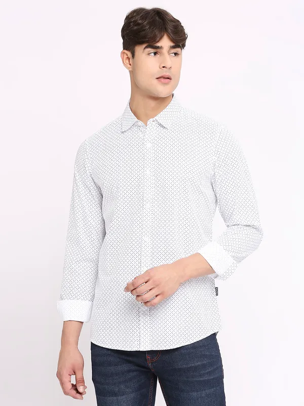 Being Human Men Slim Fit Shirts-White