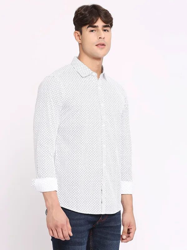 Being Human Men Slim Fit Shirts-White