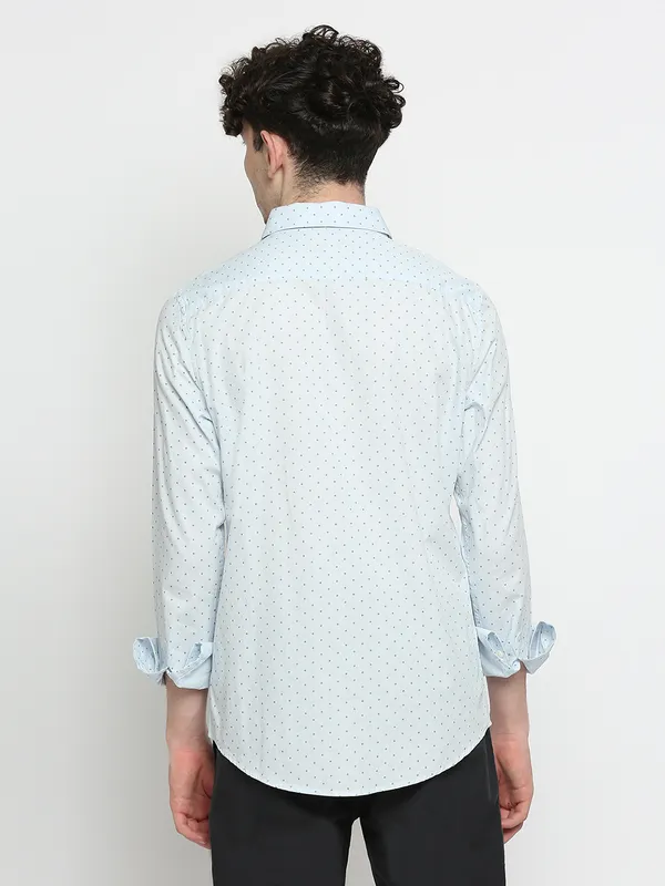 Being Human Men Slim Fit Shirts-Light Blue