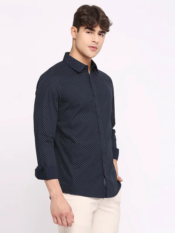 Being Human Men Slim Fit Shirts-Navy