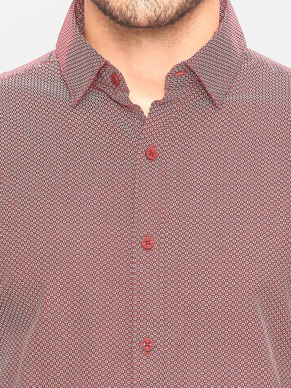 Being Human Men Slim Fit Shirts-Red