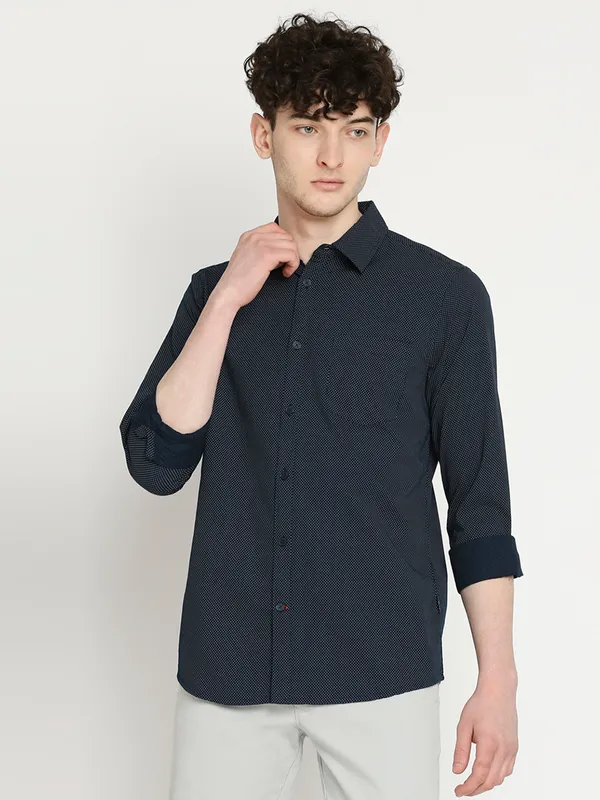 Being Human Men Slim Fit Shirts-Navy