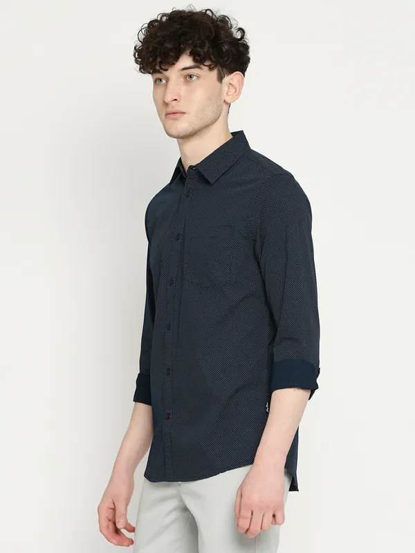 Being Human Men Slim Fit Shirts-Navy