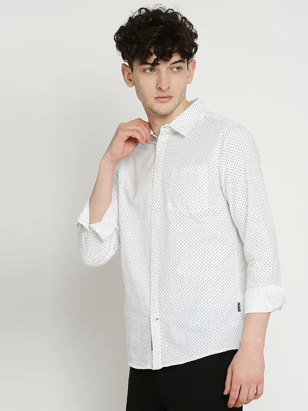 Being Human Men Slim Fit Shirts-White