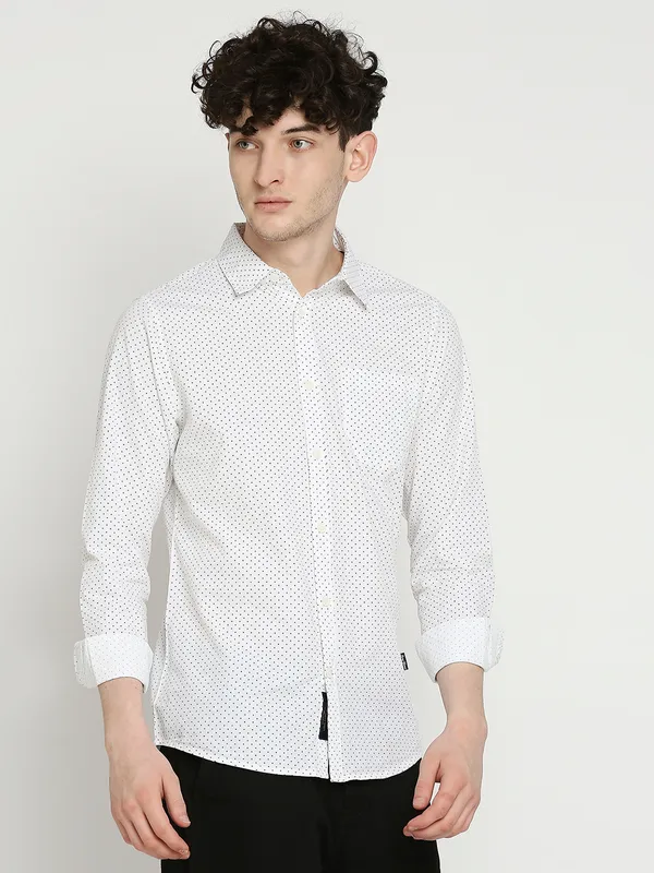 Being Human Men Slim Fit Shirts-White