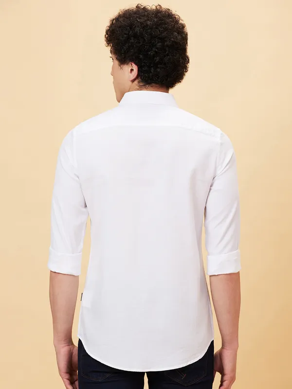 Being Human Men Slim Fit Shirts-White