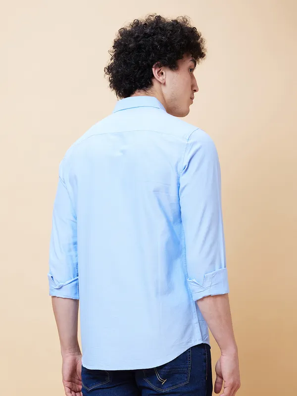 Being Human Men Slim Fit Shirts-Blue