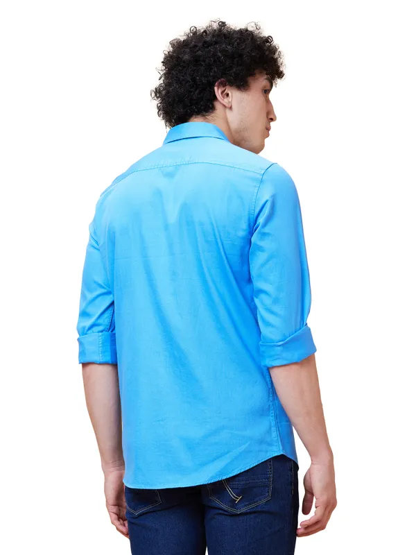 Being Human Men Slim Fit Shirts-Blue