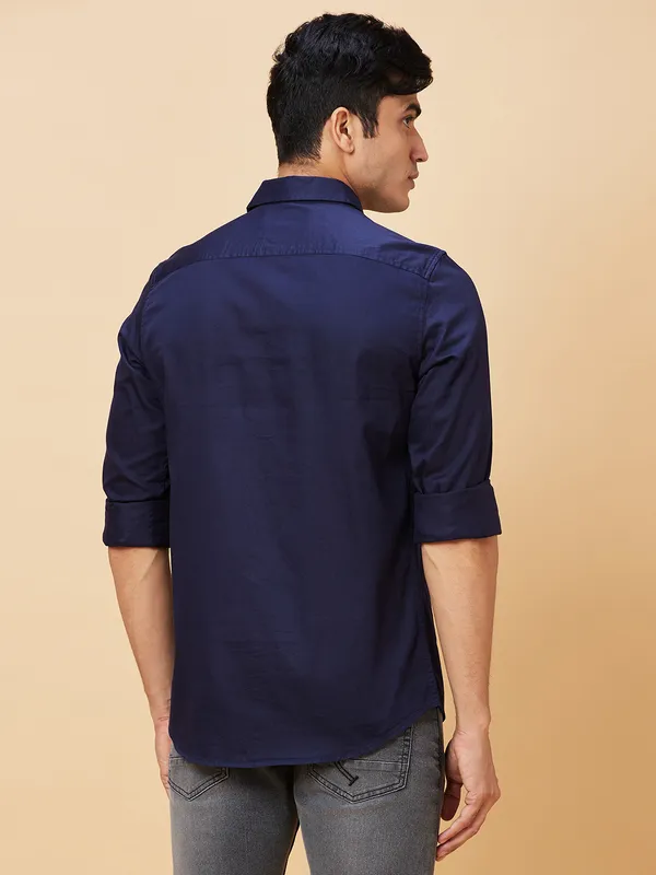 Being Human Men Slim Fit Shirts-Navy