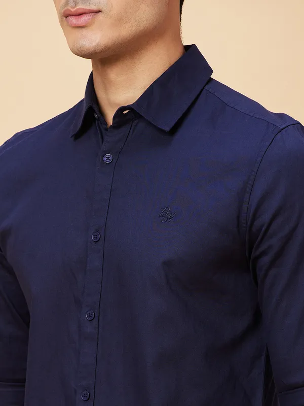 Being Human Men Slim Fit Shirts-Navy