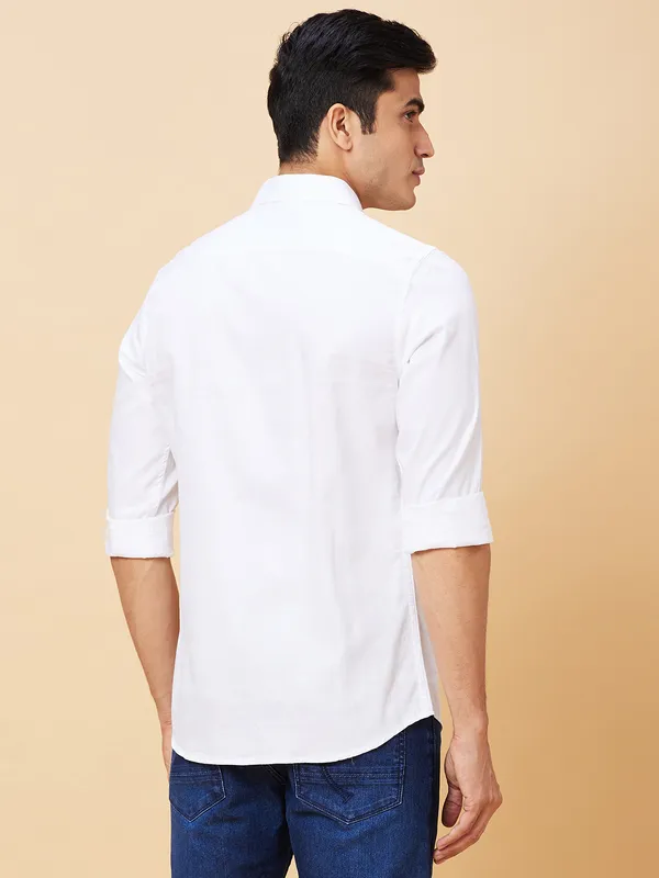 Being Human Men Slim Fit Shirts-White