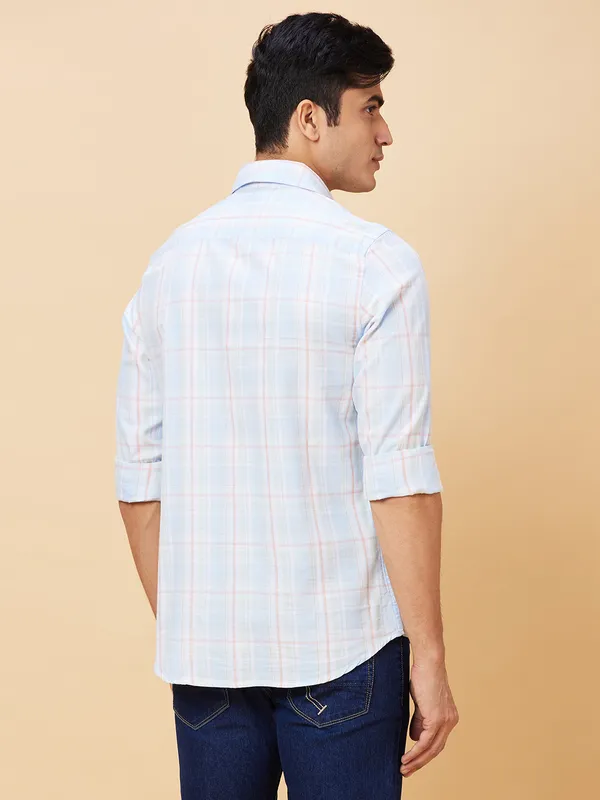 Being Human Clothing Men Slim Fit Shirts-Sky