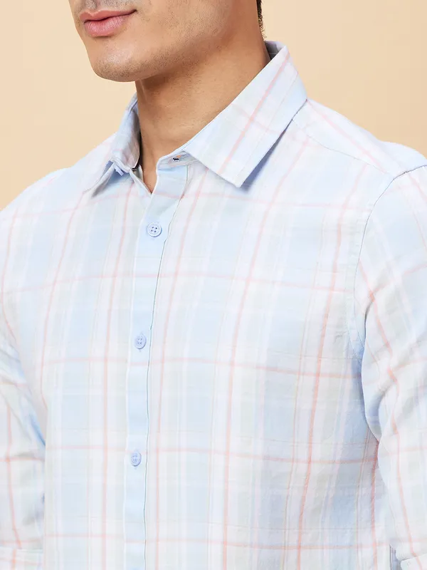 Being Human Clothing Men Slim Fit Shirts-Sky