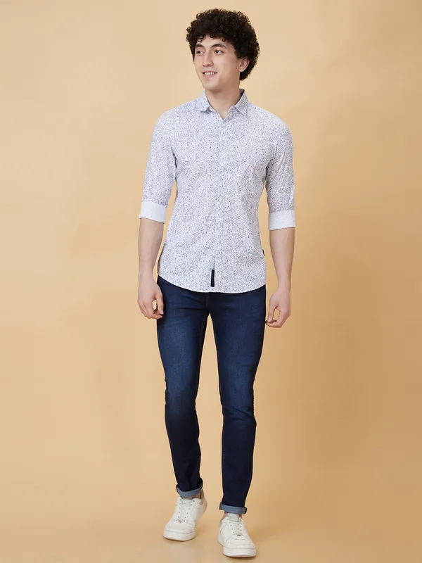 Being Human Clothing Men Slim Fit Shirts-White