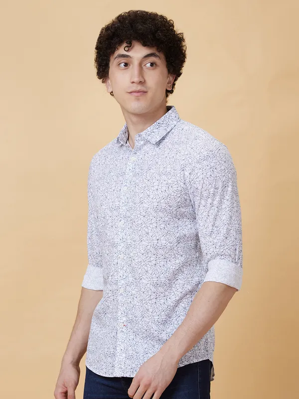 Being Human Clothing Men Slim Fit Shirts-White