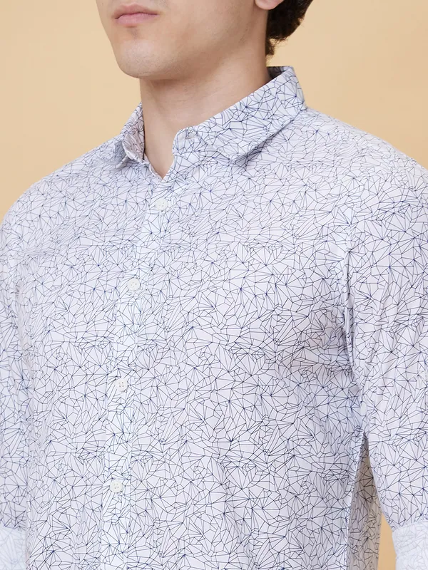 Being Human Clothing Men Slim Fit Shirts-White