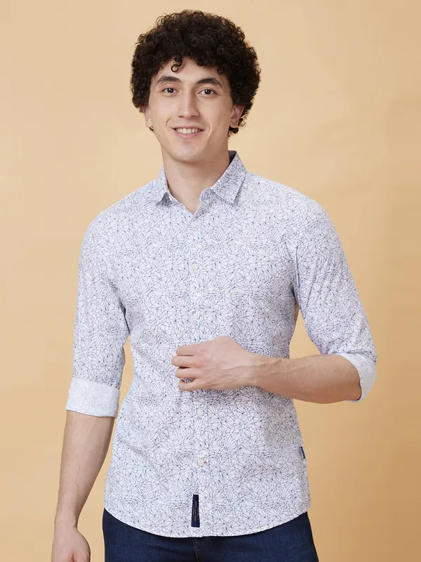 Being Human Clothing Men Slim Fit Shirts-White