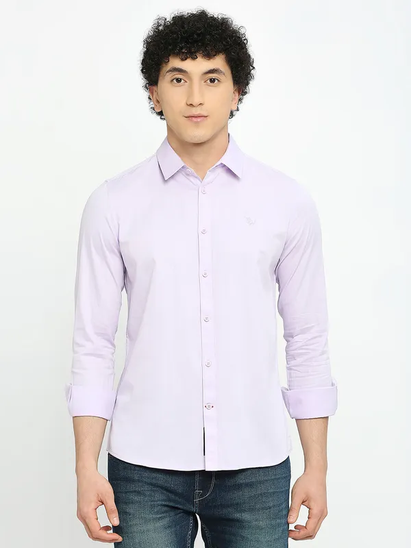 Being Human Men Slim Fit Shirts-Lilac