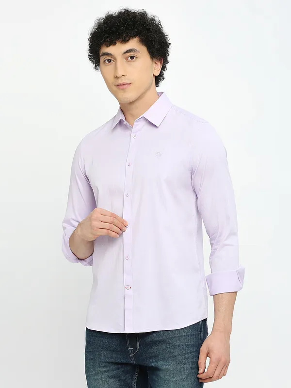 Being Human Men Slim Fit Shirts-Lilac