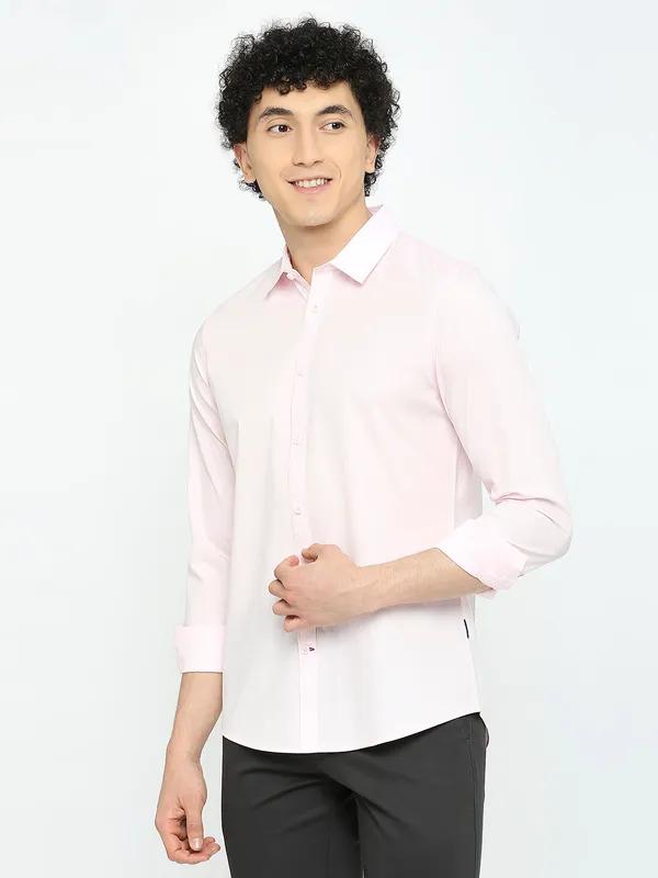 Being Human Men Slim Fit Shirts-Pink