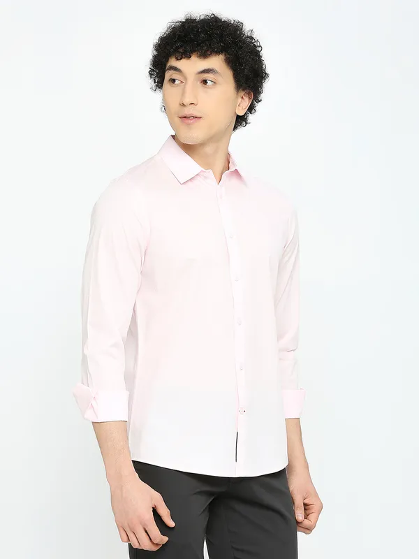 Being Human Men Slim Fit Shirts-Pink