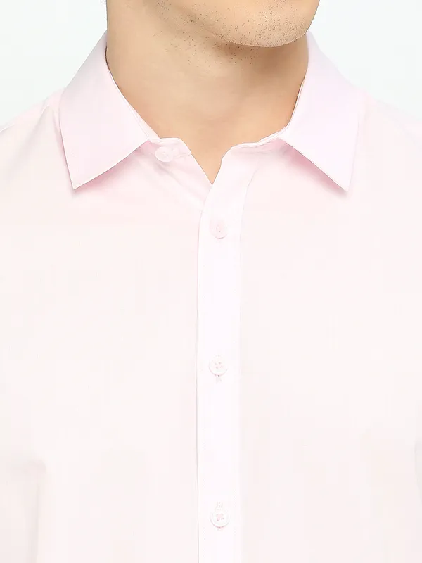 Being Human Men Slim Fit Shirts-Pink