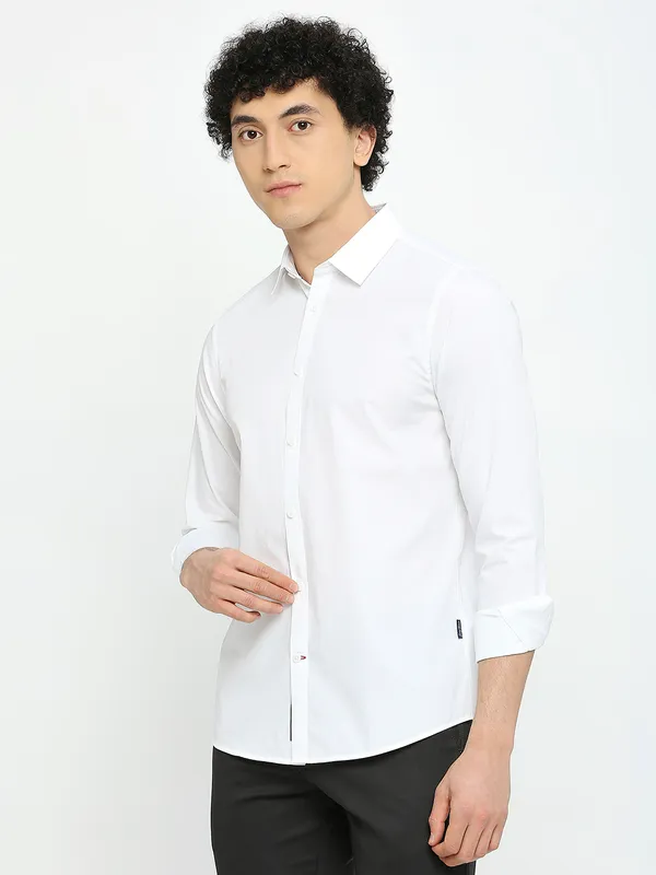 Being Human Men Slim Fit Shirts-White