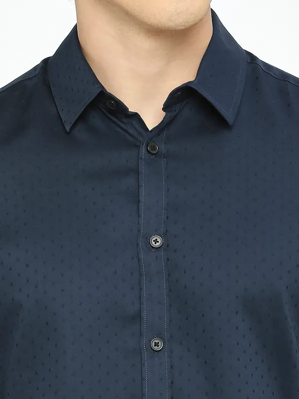 Being Human Men Slim Fit Shirts-Navy