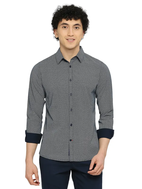 Being Human Clothing Men Slim Fit Shirts-Navy