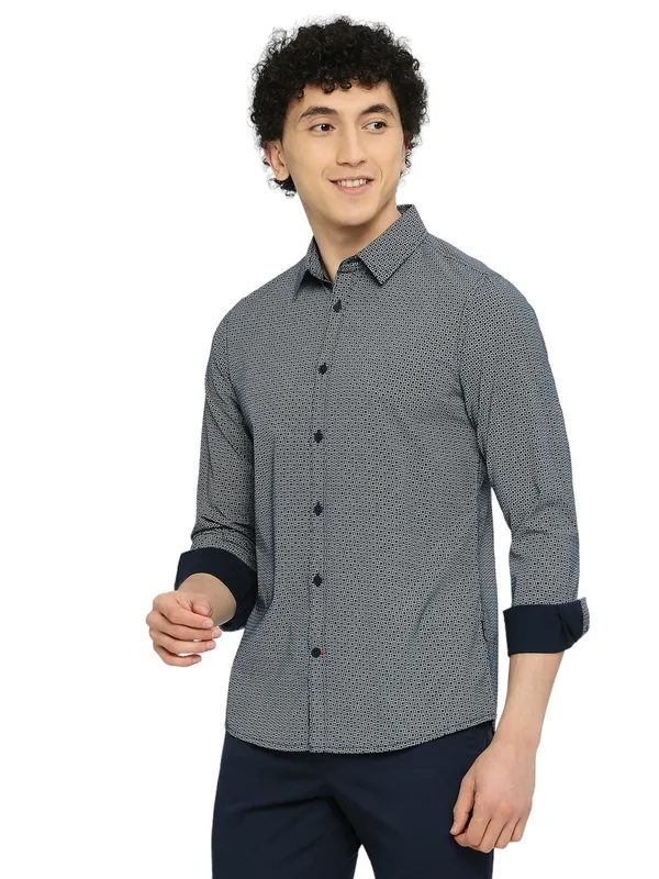 Being Human Clothing Men Slim Fit Shirts-Navy