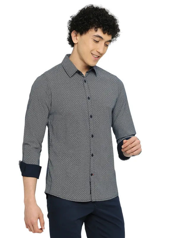 Being Human Clothing Men Slim Fit Shirts-Navy