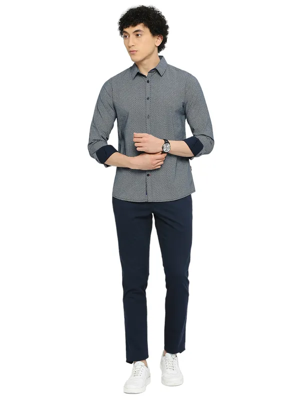 Being Human Clothing Men Slim Fit Shirts-Navy