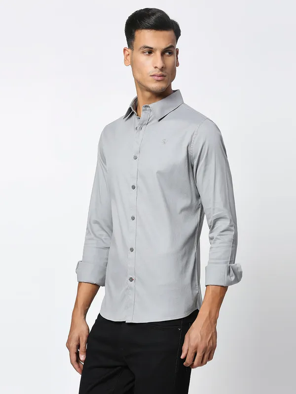 Being Human Men Slim Fit Shirts-Dk Grey
