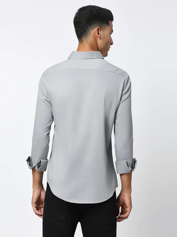 Being Human Men Slim Fit Shirts-Dk Grey