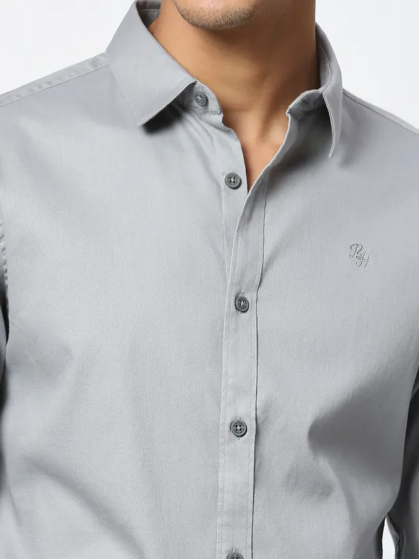 Being Human Men Slim Fit Shirts-Dk Grey