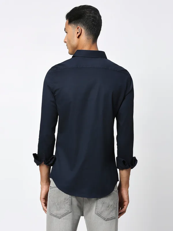 Being Human Men Slim Fit Shirts-Navy