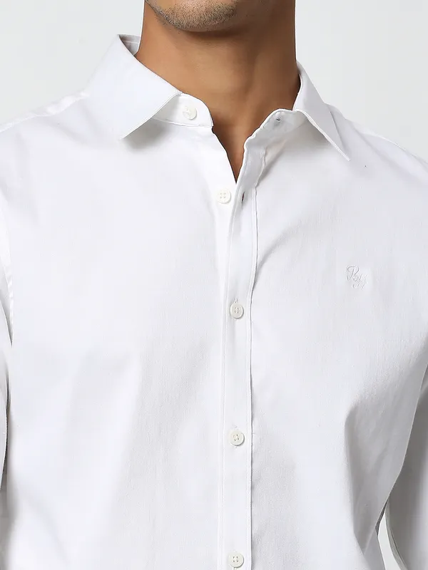 Being Human Men Slim Fit Shirts-White