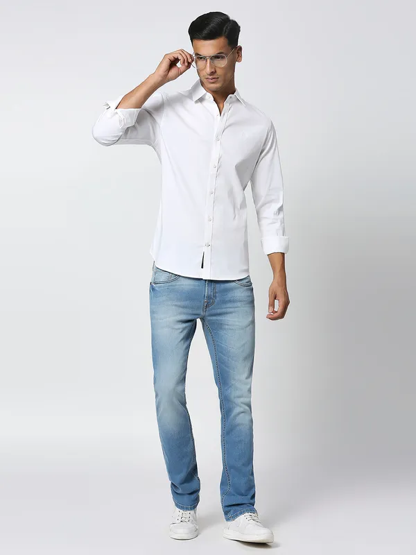 Being Human Men Slim Fit Shirts-White