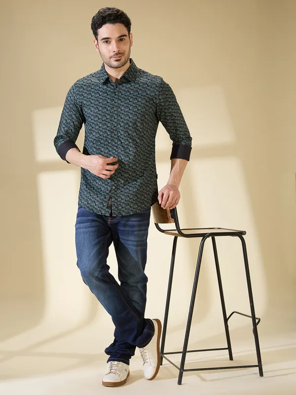 Being Human Clothing Mens-Top Shirts Dusty Olive