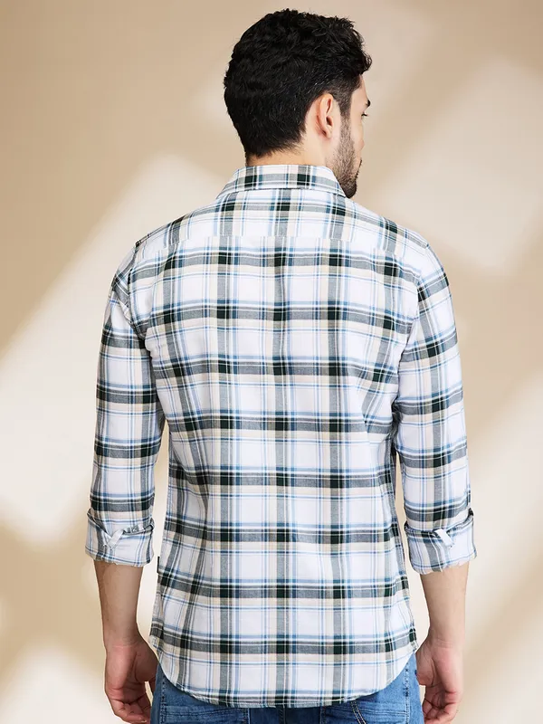 Being Human Mens-Top Shirts White/Bottle Green