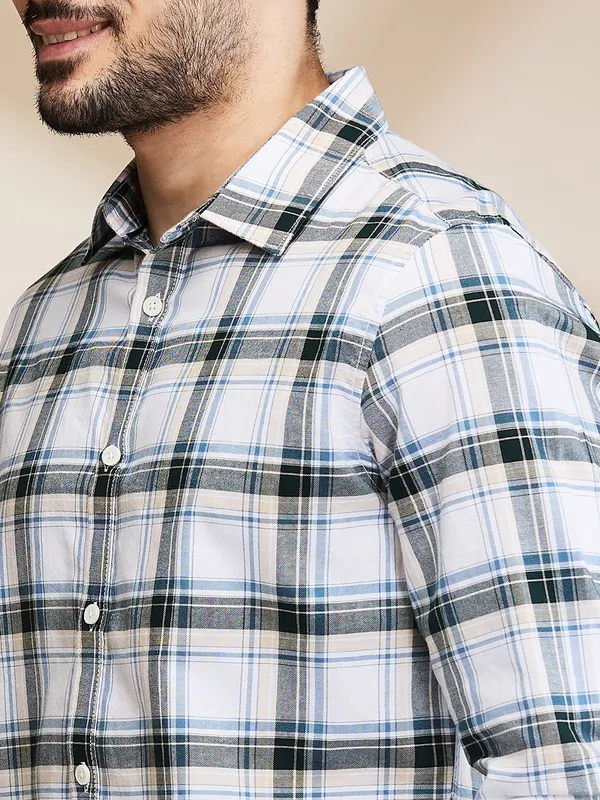 Being Human Mens-Top Shirts White/Bottle Green