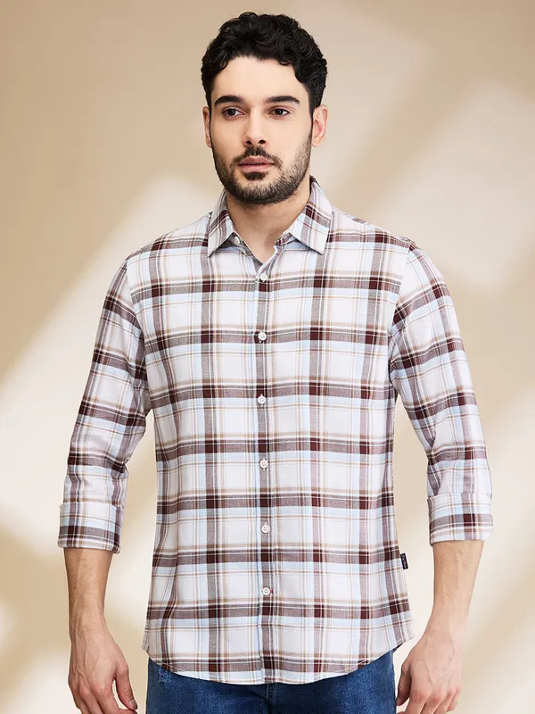 Being Human Clothing Mens-Top Shirts White/Brown