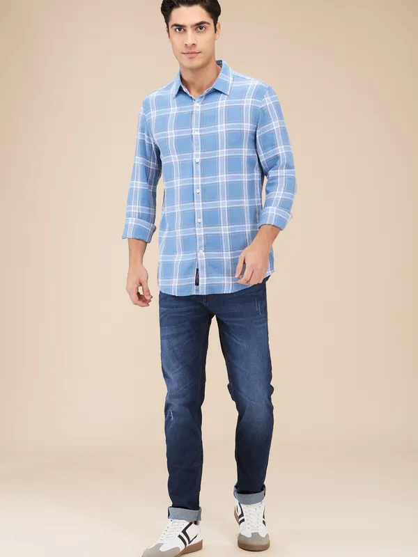 Being Human Clothing Mens-Top Shirts Blue Stone