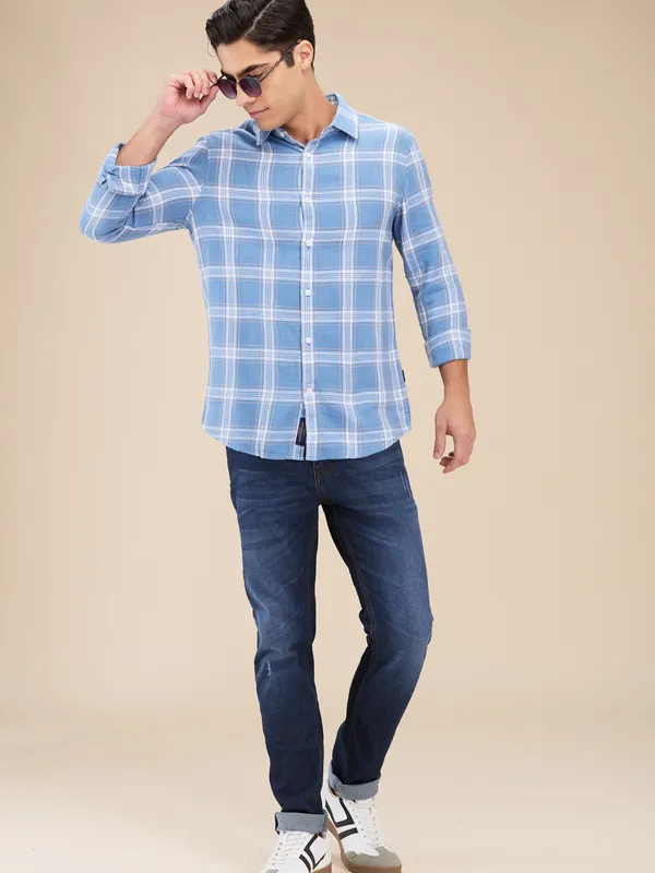 Being Human Clothing Mens-Top Shirts Blue Stone