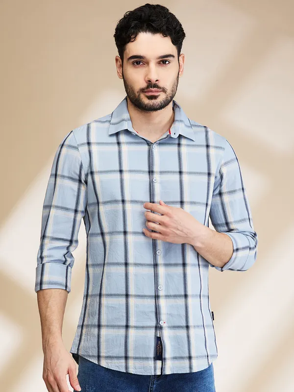 Being Human Mens-Top Shirts Blue Stone