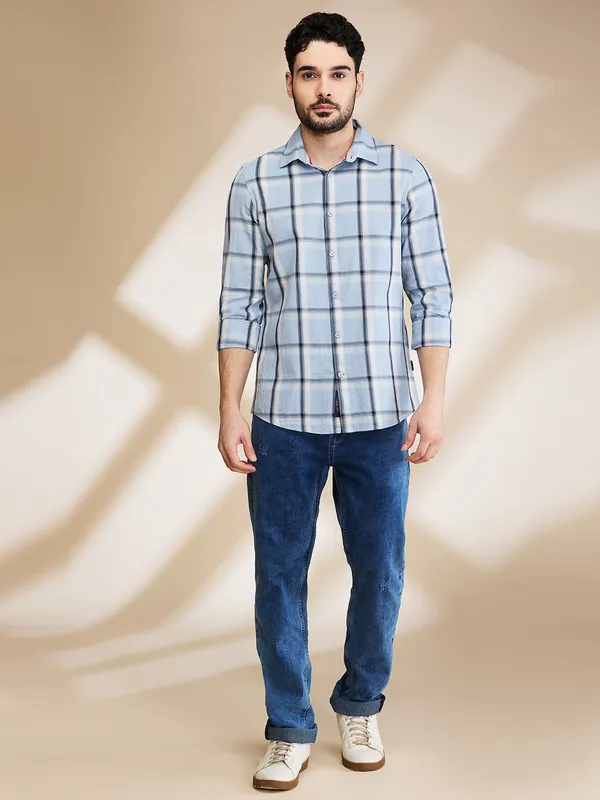 Being Human Mens-Top Shirts Blue Stone