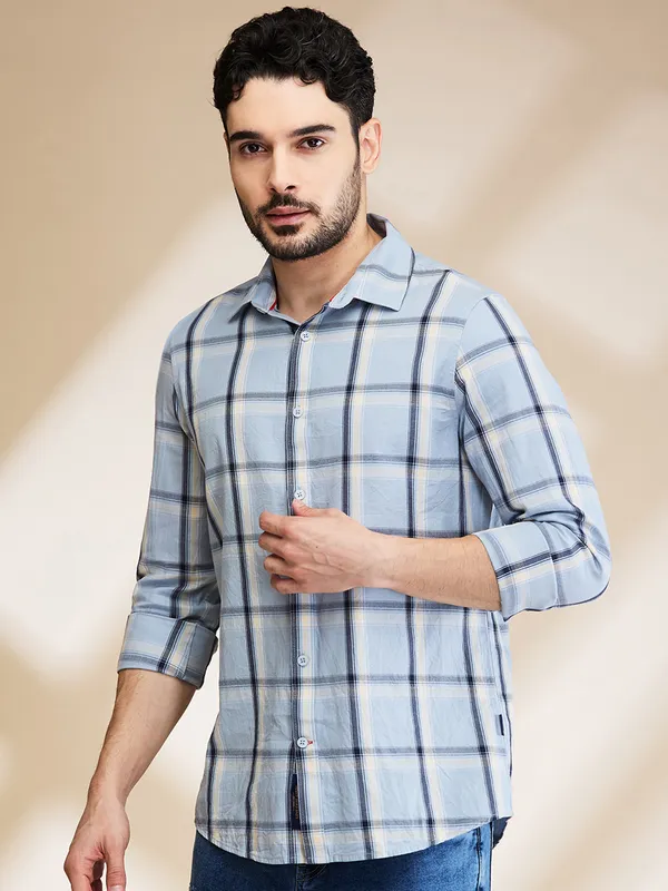 Being Human Mens-Top Shirts Blue Stone
